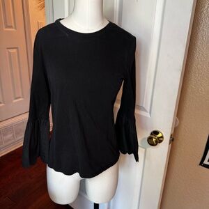 English Factory Black three quarter sleeve top size small thick 100% cotton